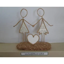 Best Drahtfigur "lesbisches Paar mit Herz", personalisierbar, als Geschenk für Hochzeit/ Geburtstag/ Jahrestag, ca. 15 cm Hochzeitsgeschenke