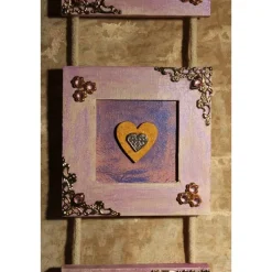 Clearance Dreiteiliger Bilderrahmen HERZERLTRIO ROSA Valentinsgeschenk Muttertagsgeschenk Hängedeko Geburtstagsgeschenk Herzen Valentinstagsgeschenke
