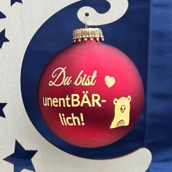 New Du bist unentbärlich - Personalisierte Weihnachtskugel mit Lasergravur Baumschmuck Personalisierbar