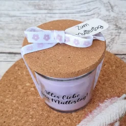 Clearance Duftkerze im Glas zum Muttertag ~ Dekokerze "Alles leibe zum Muttertag" ~ Kerze mit Deckel ~ Deko Geschenk Kerzen & Beleuchtung