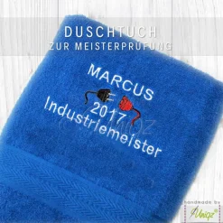 New Duschtuch mit Namen, Geschenkidee - Abschluss-Prüfung - Berufs-Ausbildung Geschenke