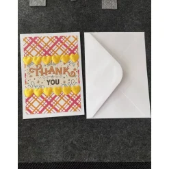 New Edle Grußkarte, Danke, Thank you, Handarbeit mit Umschlag Danksagungskarten