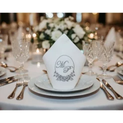 Hot Edle Stoffservietten mit Monogramm Servietten