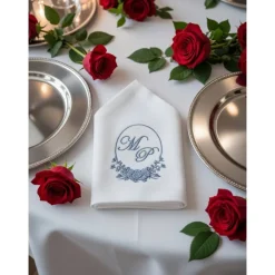 Hot Edle Stoffservietten mit Monogramm Servietten