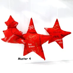 Baumschmuck|Afrosteff Ein Stoffstern oder Stoffbaum in versch. Größen rot-weiß, Weihnachtsdeko
