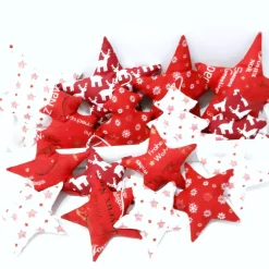 Baumschmuck|Afrosteff Ein Stoffstern oder Stoffbaum in versch. Größen rot-weiß, Weihnachtsdeko