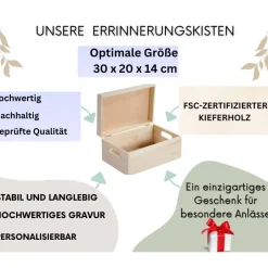 Dekoration|KreativePeri Eine personalisierte Baby-Erinnerungskiste mit einem niedlichen Giraffenmotiv – das perfekte Holzgeschenk zur Geburt.