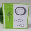 Clearance Einladung Einladungskarte zur Kommunion, Konfirmation oder Taufe in Maigrün - Christlich Einladungskarten