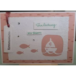 Clearance Einladungen zur Konfirmation, Kommunion, Firmung, Handarbeit Einladungskarten