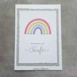 New Einladungskarte: Einladung zur Taufe ~ Motiv: Regenbogen ~ 10,5 x 14,85 cm Einladungskarten