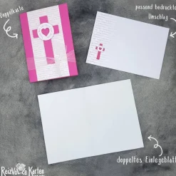 Einladungskarten|Reizvolle Karten und mehr Einladungskarte oder Glückwunschkarte Kommunion – Jesus hat ein Herz für mich – Türkis oder Pink