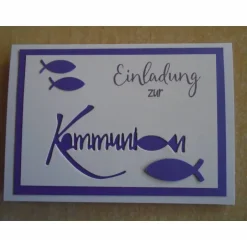 Einladungskarten|Nachtkarten Einladungskarten Kommunion Einladungskarte Fisch Einladung Einladungen,Mädchen Junge,