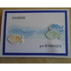 Einladungskarten|Nachtkarten Einladungskarten Kommunion Einladungskarte Fisch Einladung Einladungen Mädchen Junge