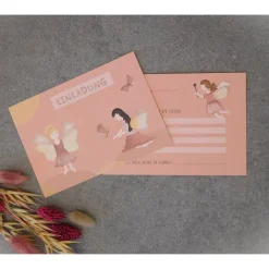Online Einladungskarten "Leuchtendrosa" Feen Schmetterling Party Kindergeburtstag Kinder Einladungskarten