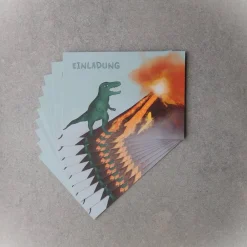 Einladungskarten "Vulkansteingrün" Dino Party Kindergeburtstag Kinder Einladungskarten