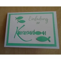 Online Einladungskarten zur Kommunion Einladungskarte Fisch Einladung Einladungen Mädchen Junge Einladungskarten