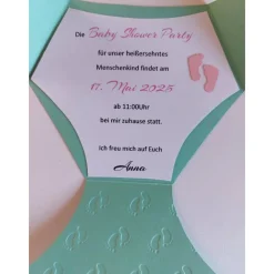 Clearance Einladungskarte/Windelkarte zur Taufe, Babyparty, Babyshower Einladungskarten