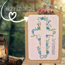 Discount Einpflanzbare Kommunionskarte aus Samenpapier | nachhaltige Geschenke zur Kommunion | Grußkarte für Kommunionskinder Glückwunschkarten