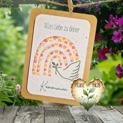 Discount Einpflanzbare Kommunionskarte aus Samenpapier | nachhaltige Geschenke zur Kommunion | Grußkarte für Kommunionskinder Glückwunschkarten