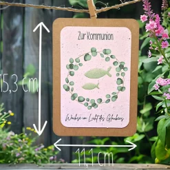 Glückwunschkarten|SN & Soul Einpflanzbare Kommunionskarte aus Samenpapier | nachhaltige Geschenke zur Kommunion | Grußkarte für Kommunionskinder