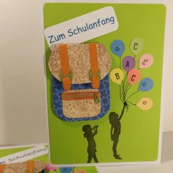 Glückwunschkarten|Rosarium Einschulung Grußkarte Geldfach Schultasche ABC Glückwunschkarte