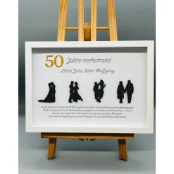 Einzigartiges Geschenk | Custom Wandbild goldene Hochzeit | Geschenk goldene Hochzeit personalisierbar | Liebe | 50. Jah Gastgeschenke