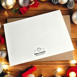 Weihnachtskarten|Verzückt & Verplottet Elegante Weihnachtskarte auf Leinen-geprägtem Strukturpapier – wahlweise mit edlem oder natürlichem Kuvert
