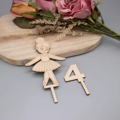 Outlet Eleganter Caketopper mit Ballerina-Motiv Tortendekoration