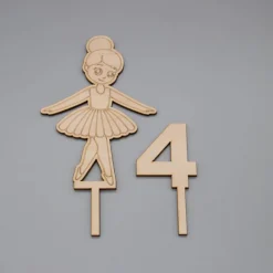 Outlet Eleganter Caketopper mit Ballerina-Motiv Tortendekoration