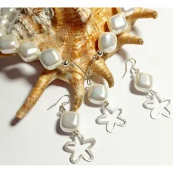 Brautschmuck|IoanaR Schmuck Elegantes Brautschmuckset aus Perlmutt & 925 Silber – Hochzeit Schmuckset Edelstein