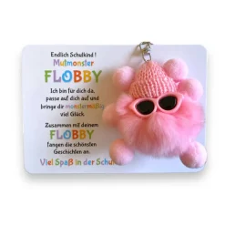 Einschulung|MiniGeschenke Endlich Schulkind! Mut-Monster FLOBBY, Geschenk Einschulung, Mutmacher, Glücksbringer