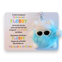 Einschulung|MiniGeschenke Endlich Schulkind! Mut-Monster FLOBBY, Geschenk Einschulung, Mutmacher, Glücksbringer
