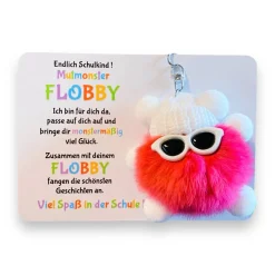 Einschulung|MiniGeschenke Endlich Schulkind! Mut-Monster FLOBBY, Geschenk Einschulung, Mutmacher, Glücksbringer