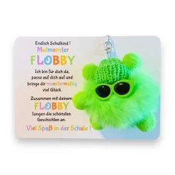 Einschulung|MiniGeschenke Endlich Schulkind! Mut-Monster FLOBBY, Geschenk Einschulung, Mutmacher, Glücksbringer