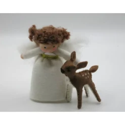 Online Engelchen mit Kitz - Wrihnachten - Advent - Blumenkind - Jahreszeitentisch - Waldorf Art - Art. Nr. WI12 Winter