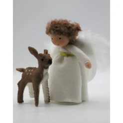 Online Engelchen mit Kitz - Wrihnachten - Advent - Blumenkind - Jahreszeitentisch - Waldorf Art - Art. Nr. WI12 Winter
