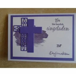 Enladungskarten zur Konfimation Mädchen Junge Einladungen Kreuz Einladung Kommunion Einladungskarte Farben nach Wahl Einladungskarten