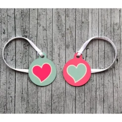 Accessoires|ZWEIFARBIG 2er Set Anhänger **HerzDUO1** von 3,2cm Glücksbringer Oktoberfest Valentinstag