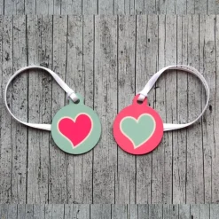 Accessoires|ZWEIFARBIG 2er Set Anhänger **HerzDUO1** von 3,2cm Glücksbringer Oktoberfest Valentinstag
