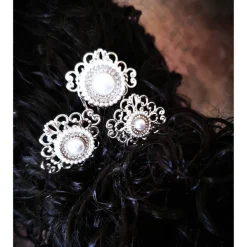 Hot 3er Set Haarkämme, silber-weiss Brautschmuck