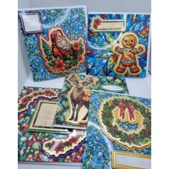 Weihnachtskarten|Tara24 5er Set handgefertigte Weihnachtskarten 15x15 cm mit Umschlägen – verschiedene Motive