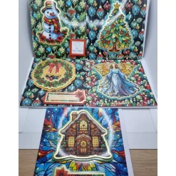 Weihnachtskarten|Tara24 5er Set handgefertigte Weihnachtskarten 15x15 cm mit Umschlägen – verschiedene Motive
