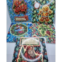 Weihnachtskarten|Tara24 5er Set handgefertigte Weihnachtskarten 15x15 cm mit Umschlägen – verschiedene Motive