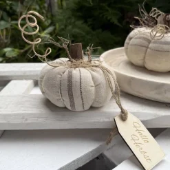 Online 2er Set Kürbisse aus Baumwolle in Beige – Handgemachte Herbstdeko Landhausstil Herbst