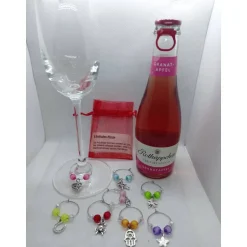 Accessoires|Netles Kartenkunst & Schmuckallerlei 8er Set Markierungsringe für Stielgläser, Glückssymbole, Acrylperlen