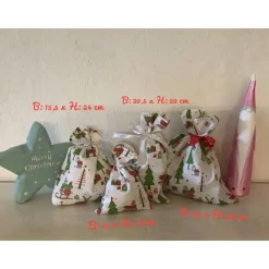 Best 4er Set Nikolausbeutel Weihnachtsbeutel  Geschenksäckchen Unikat - Weihnachtsbäume Säckchen & Beutel