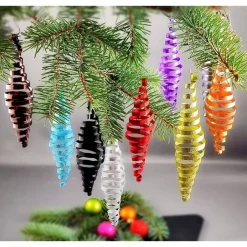 5er Set Zapfen Braun- und Goldtöne glänzend, Christbaumschmuck Baumschmuck