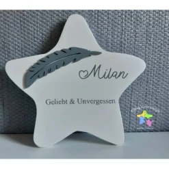 Clearance Erinnerung an ein Sternenkind, Geschenk für Sterneneltern, individuelle gestaltetes Trauergeschenk, weißer Stern Stern Mutmacher