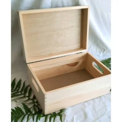 Best Erinnerungsbox aus Holz Hochzeit Design Eukalyptus unten Geschenke