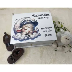 Best Erinnerungsbox für Baby, Erinnerungskiste, personalisierte Erinnerungskiste, Baby Geschenk personalisiert Schaaf Geschenke